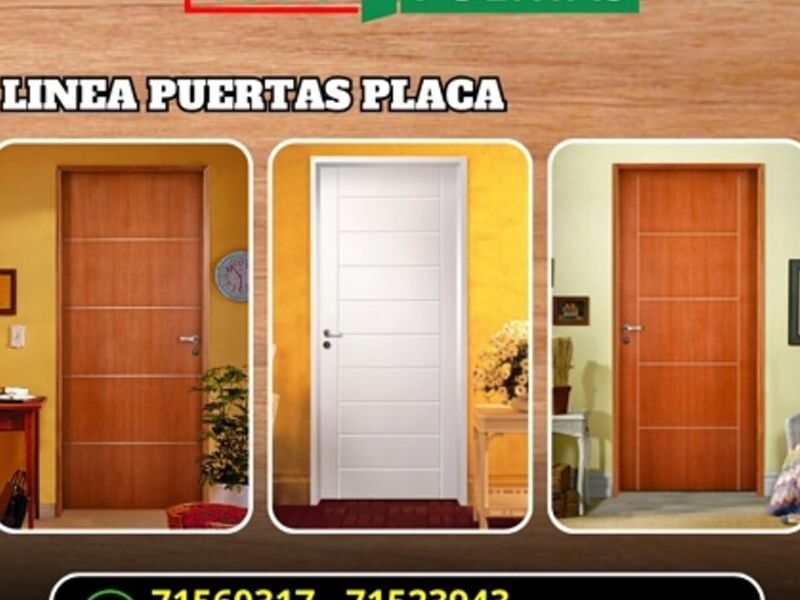 Puerta madera solida café La Paz