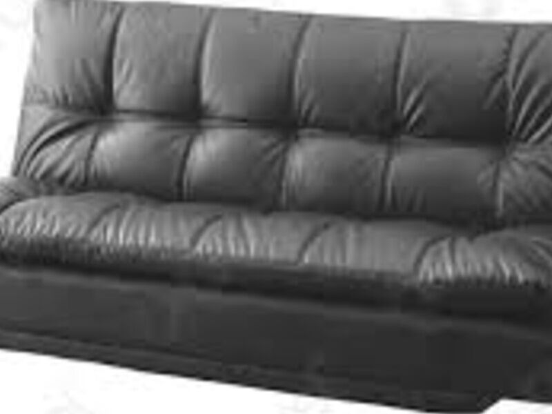 Sofa negro de cuero MUEBLES FEXPO