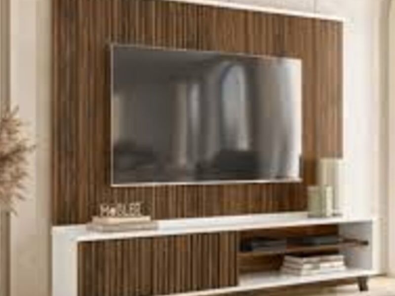 Estantes flotantes de pared de madera granulada para dormitorio, estantes  flotantes multifunción para televisión, 2 niveles, marco de pared