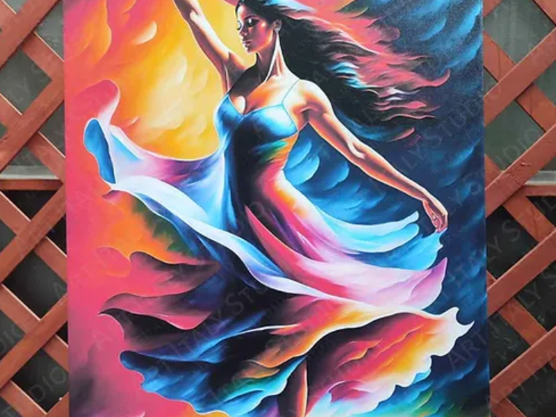 Pintura Bailarina Bolivia