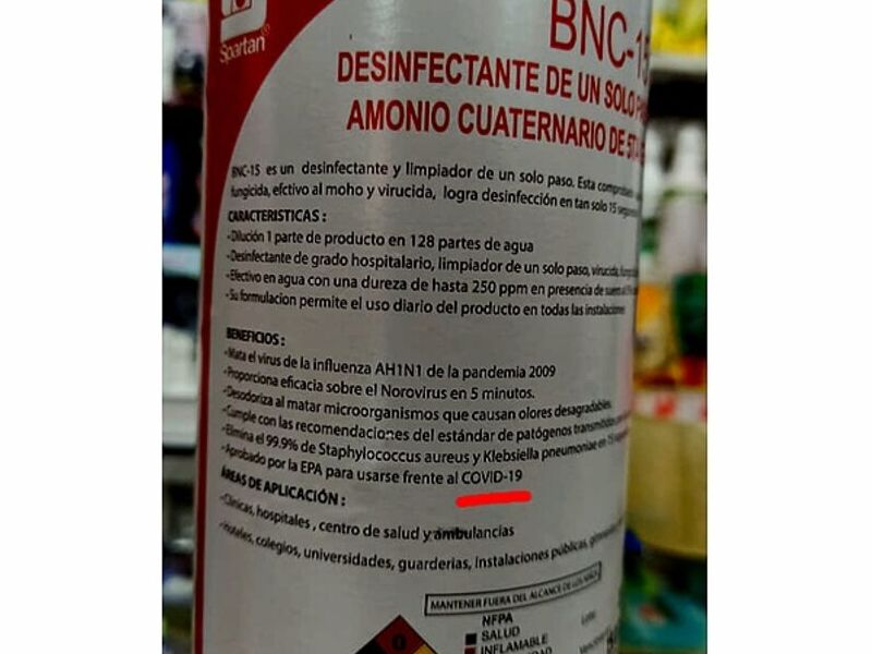 Desinfectante B Bolivia