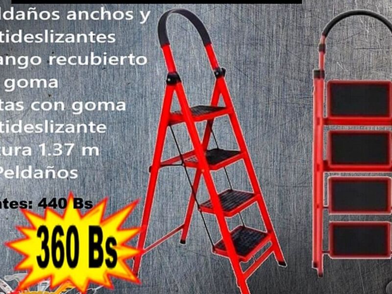 Escalera de acero de 4 peldaños