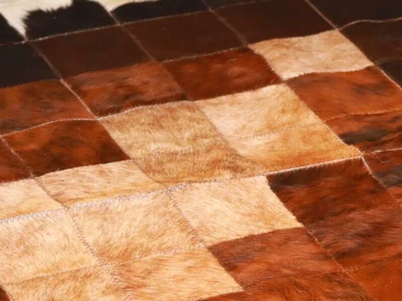 Alfombra de cuero cuadros Bolivia 