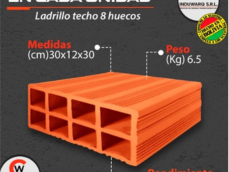 ladrillo 8 huecos techo Bolivia 