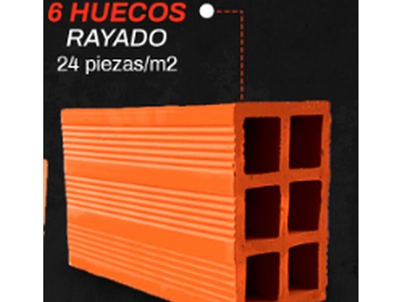 ladrillo 6 huecos rayado Bolivia 
