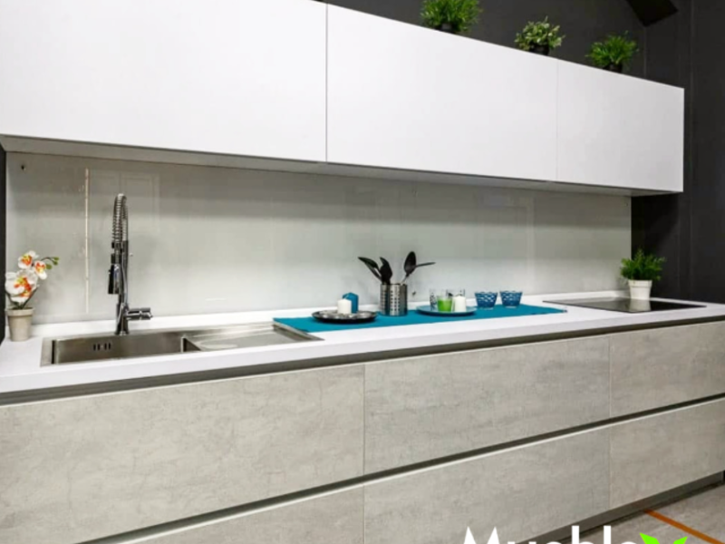 MUEBLE DE COCINA BLANCO Y GRIS MUEBLEX LA PAZ