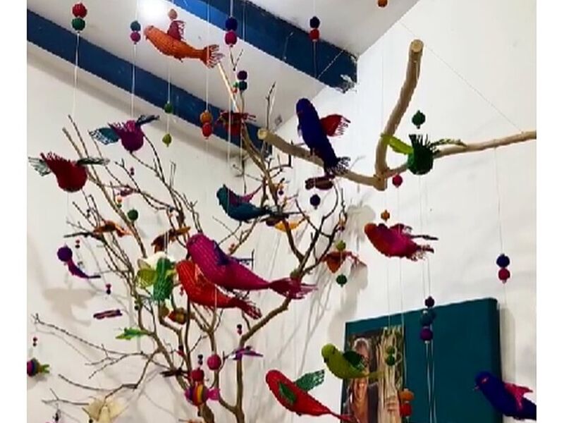 Pájaros tejidos decorativos Bolivia
