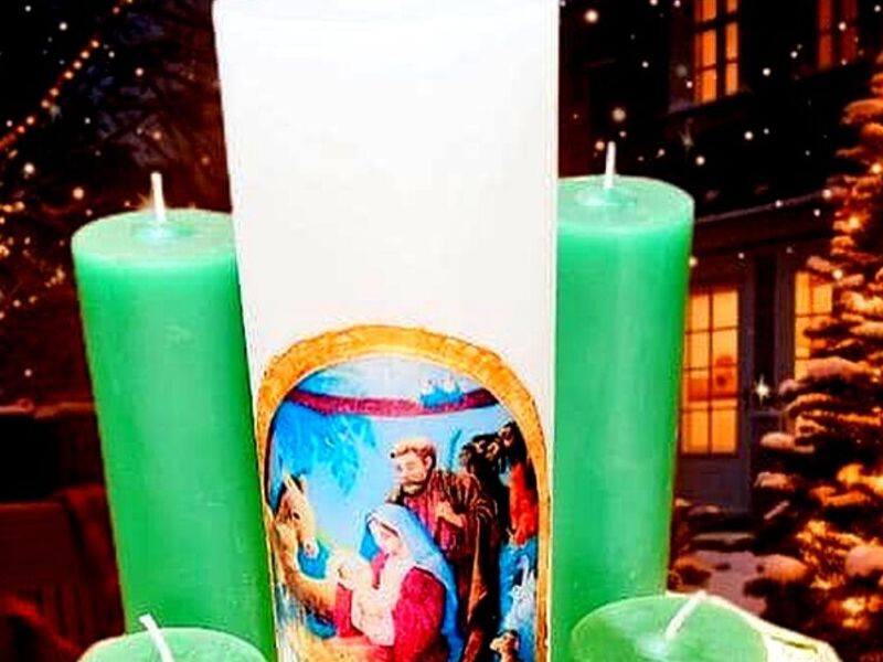 Adorno Pino y Velas Verdes Bolivia