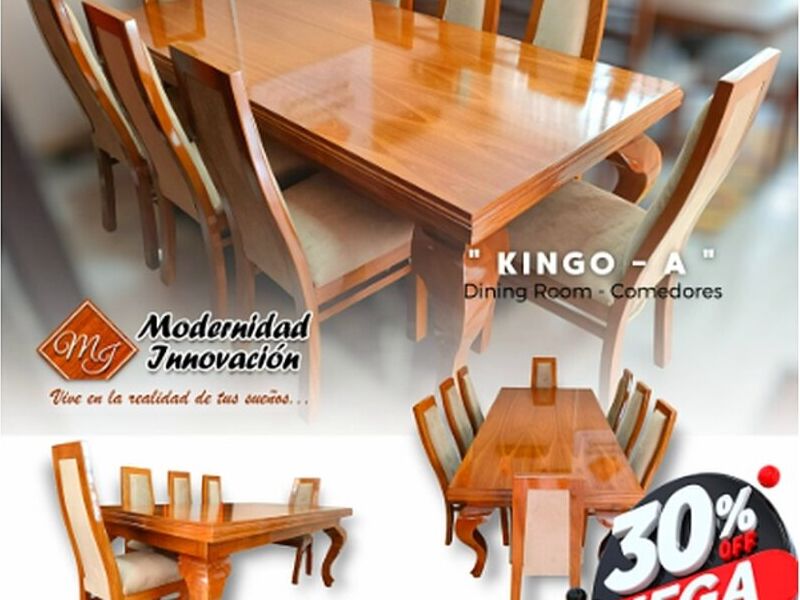 Mesa comedor Kingo-A madera chocolate 