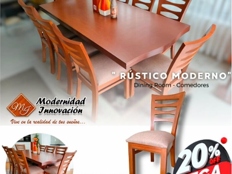 Mesa comedor rústico moderno