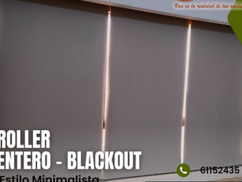 Roller entero blackout minimalista blanco