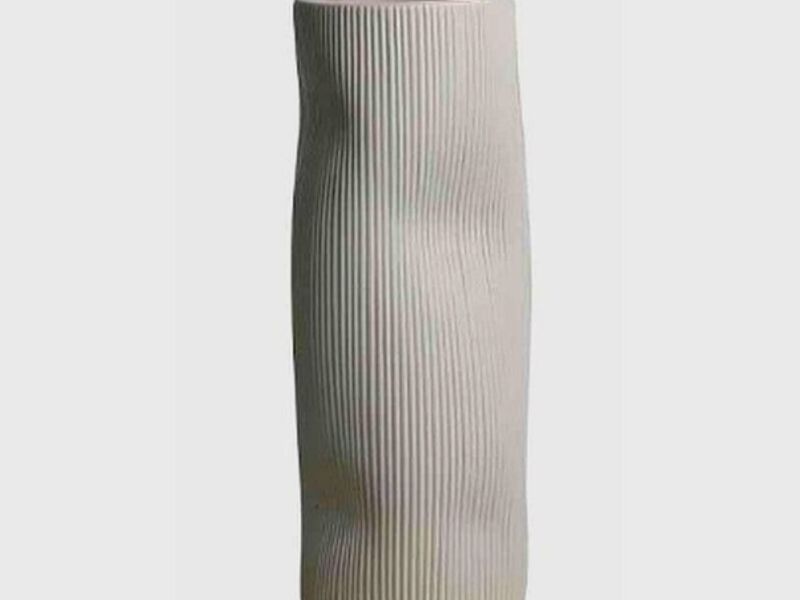 Florero Ceramica Blanca Lineal Bolivia