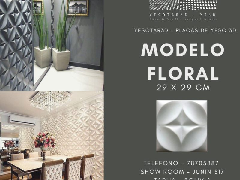 Pared 3D floral Bolivia 
