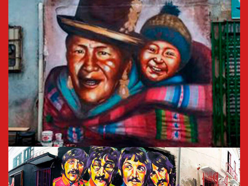Mural mujer indigena Bolivia