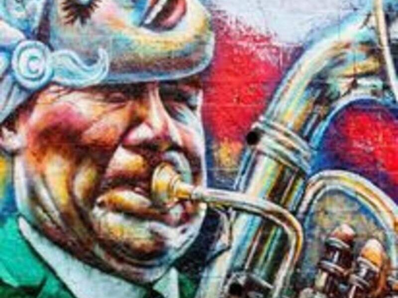 Mural trompetista Bolivia