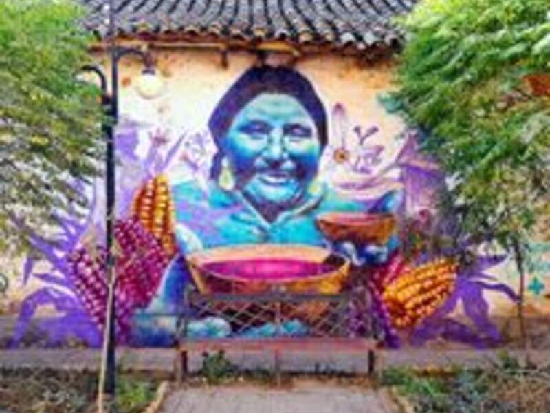 Mural mujer maizBolivia