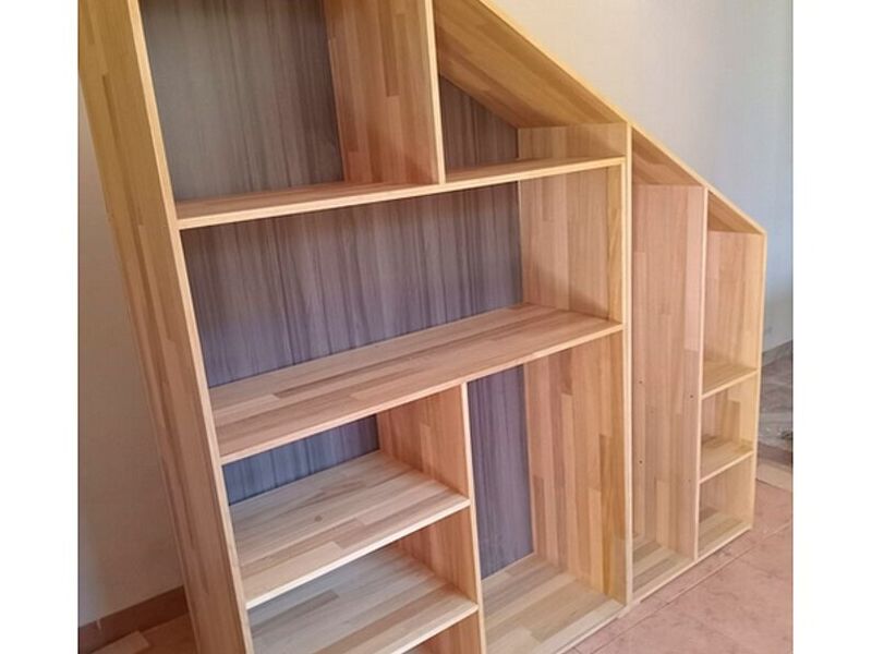 Mueble estantería madera barnizada TARIJA