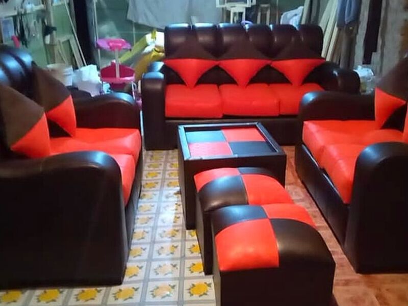 Juego living 3-2-2 Café- Naranja COCHABAMBA