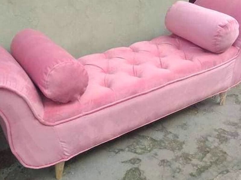 Sofá tela lino rosa SUCRE