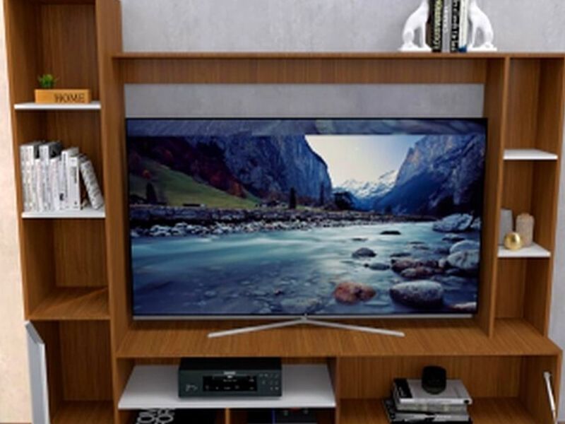 Rack TV 60" color nogal-blanco TRINIDAD
