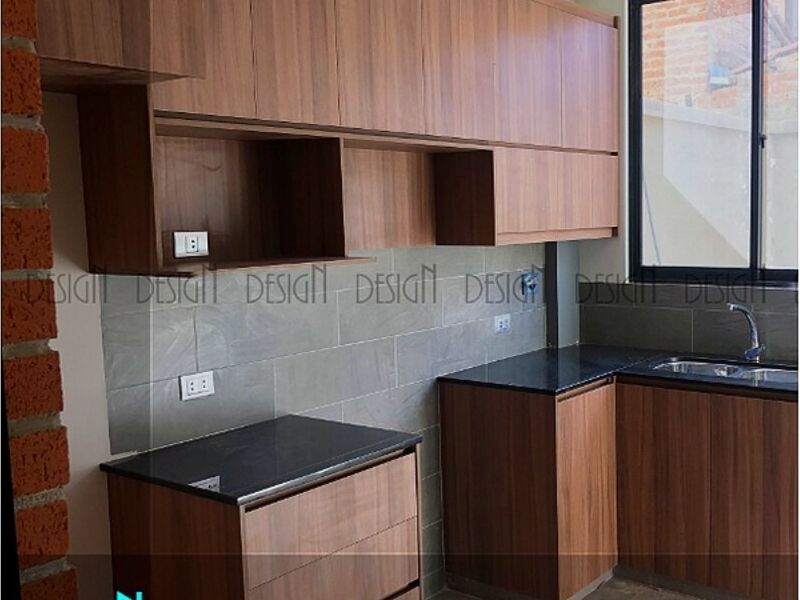 cocina melamina roble Cochabamba