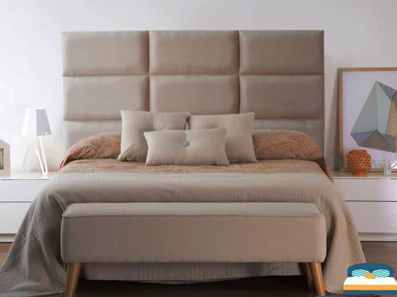 Cama Doble Espaldar Beige Sta Cruz