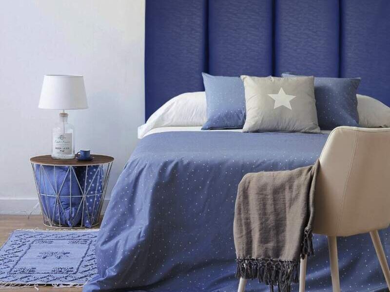 Espaldar Cama Azul Rectángulos Sta Cruz