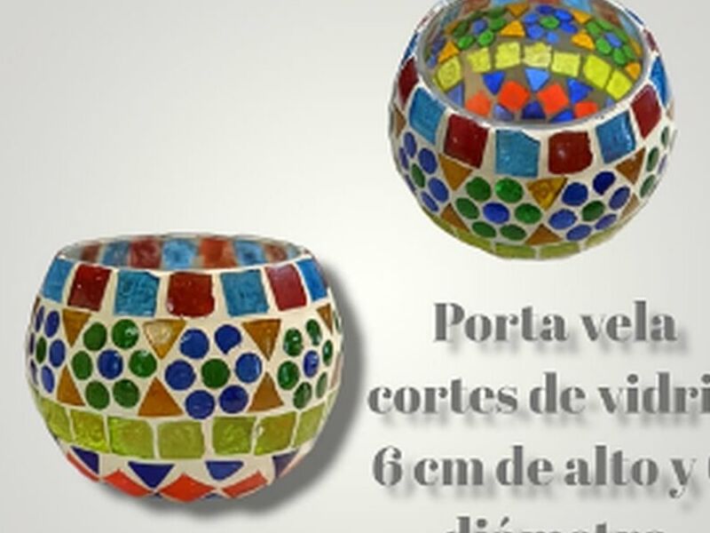 Porta vela cortes vidrio Bolivia