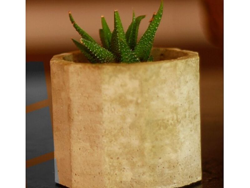 Maceta pequeña de cemento beige Bolivia