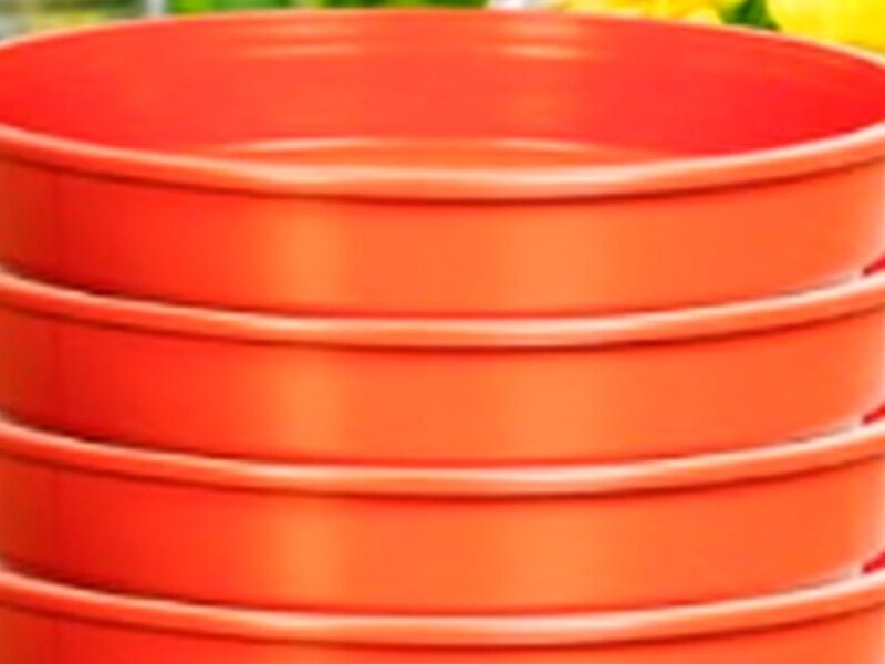 Maceta de madera naranja Bolivia
