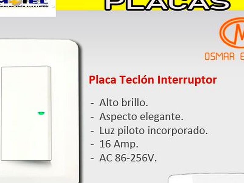 Placa Teclón Interruptor Bolivia