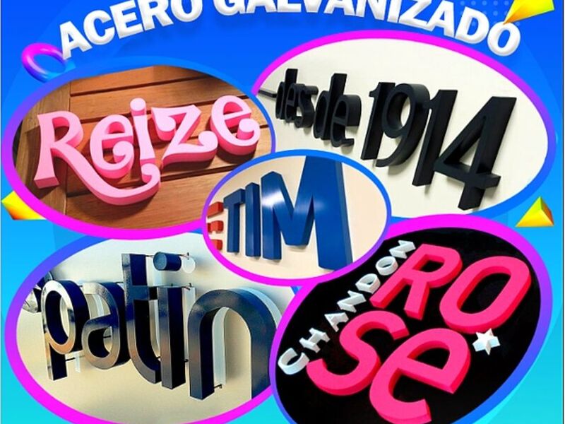 Letras 3D acero galvanizado Bolivia 