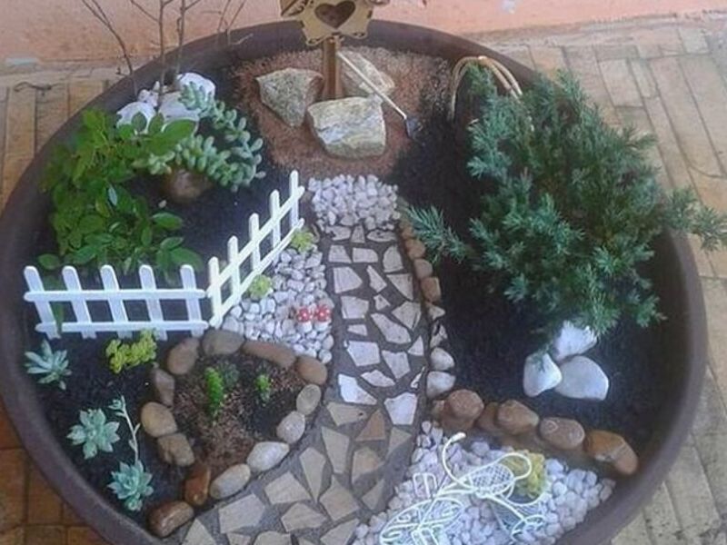 Jardín Miniatura Casita Pájaros Bolivia