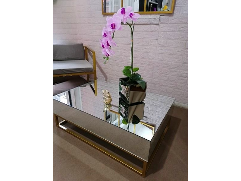  Mesa de centro con filos dorados Bolivia