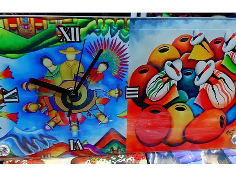 Reloj Pintado Mano Dos Motivos Bolivia