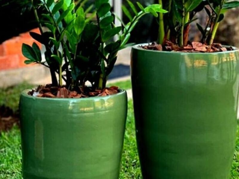 MACETA JARDINERA VERDE LARGA 