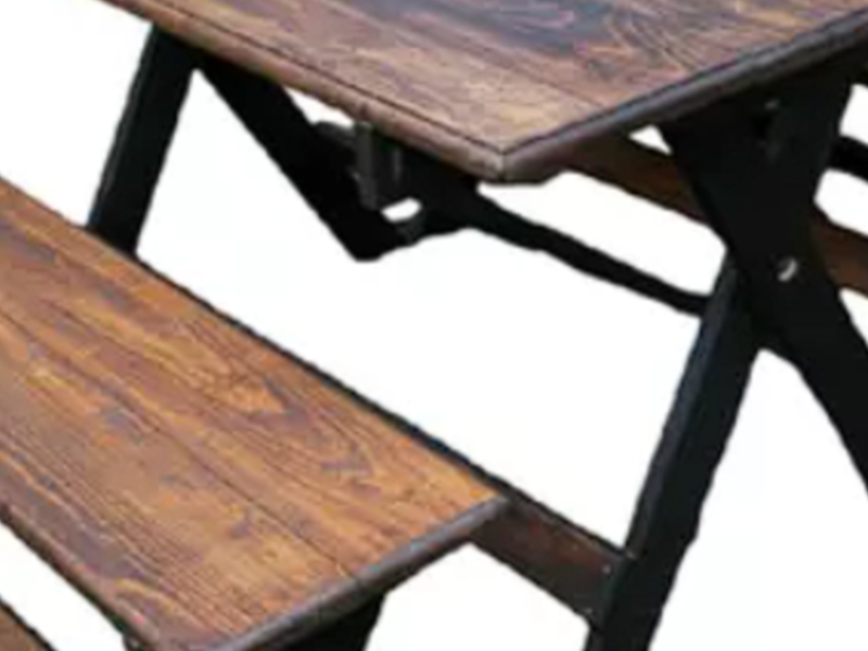 MESA DE 80CM DE ANCHO CON BANCAS PLEGABLES