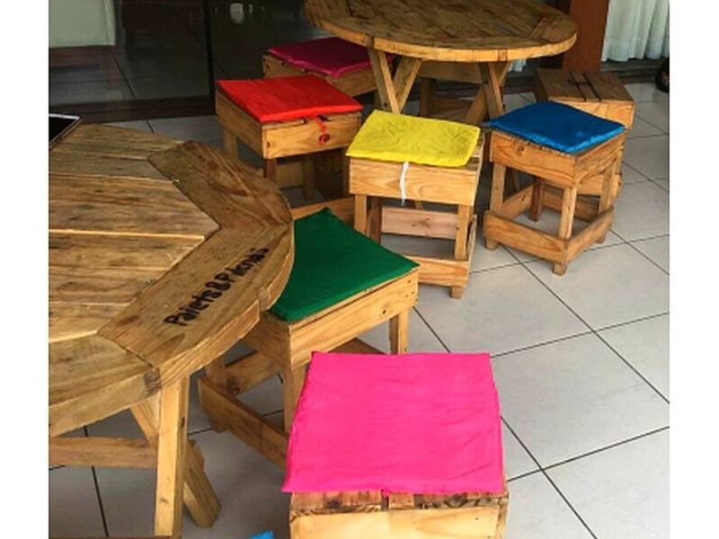 Mesa Pequeña Rendonda Palets Bolivia