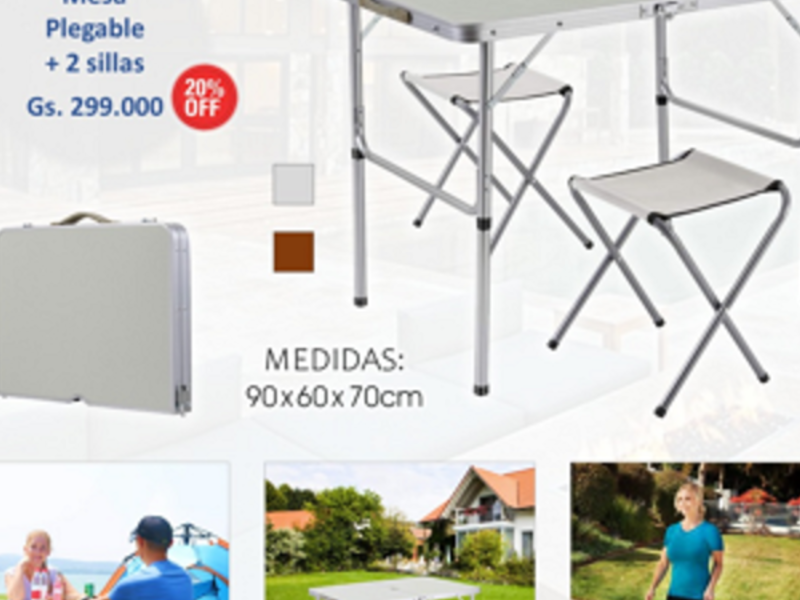 MESA PLEGABLE + SILLAS