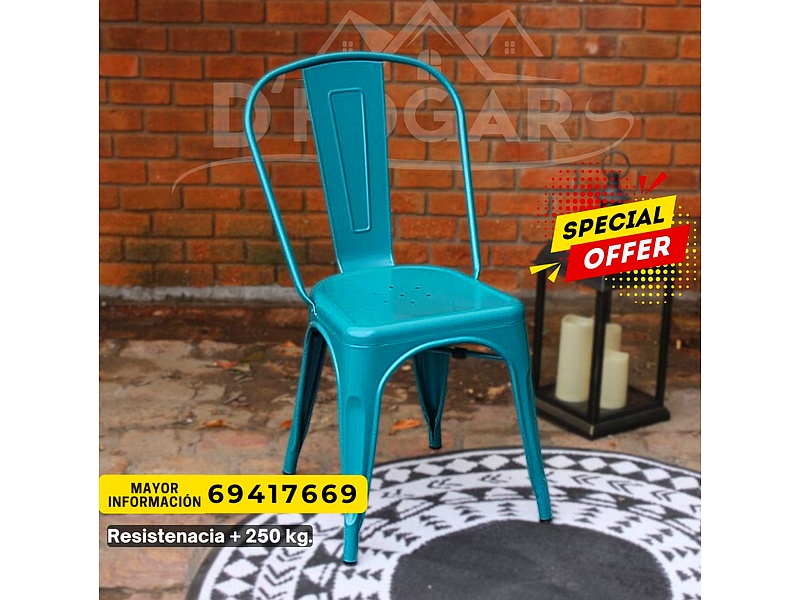 Silla aluminio celeste Cochabamba