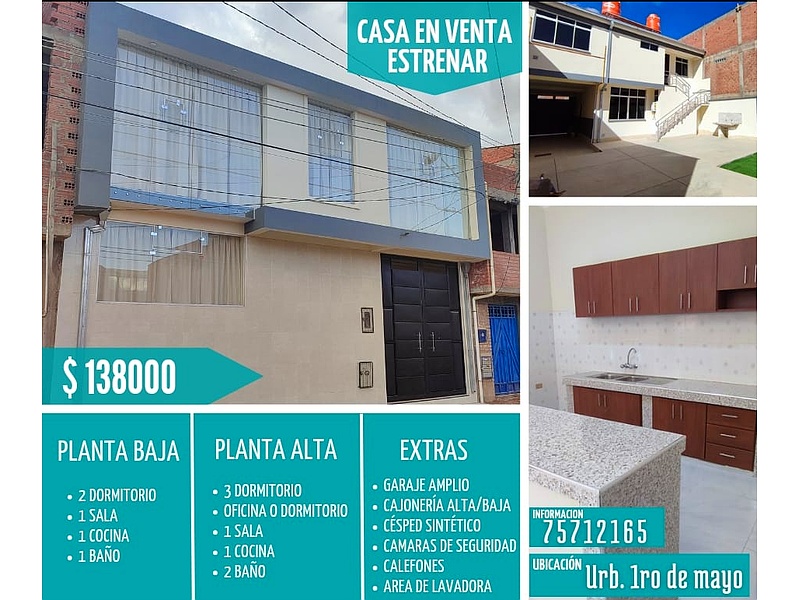 Casa en urbanizacion 1ro de Mayo, Oruro