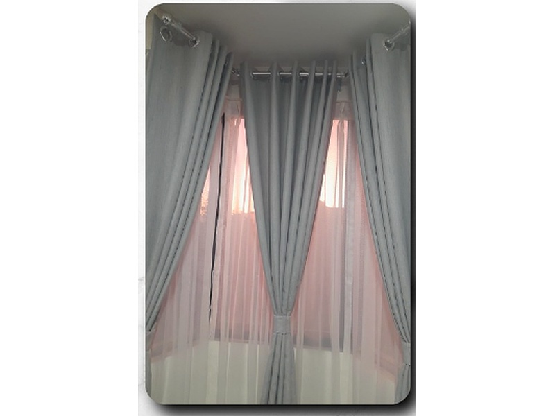 Cortina Trio Gris Ondulada Cochabamba Aaron Decoraciones