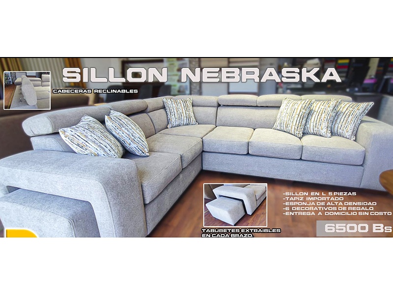 Sillón Nebraska Plata Esquinero La Paz Decorlet
