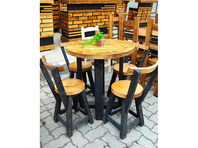 mesa de comedor redonda La Paz Muebles para restaurante "Mueblek"