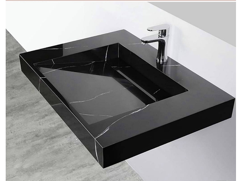 Lavabo de baño negro Santa Cruz