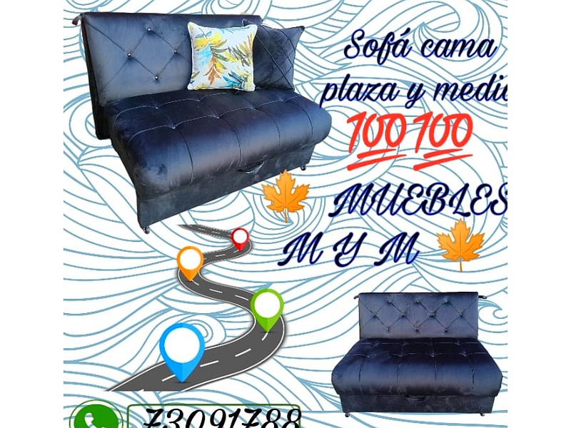 sofá cama gris La Paz Muebles milmay