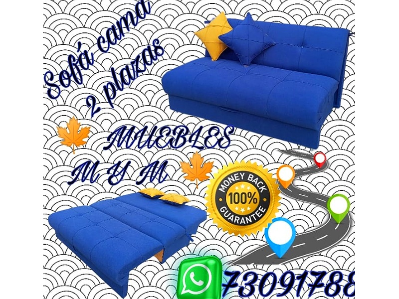 sofá cama azul La Paz Muebles milmay