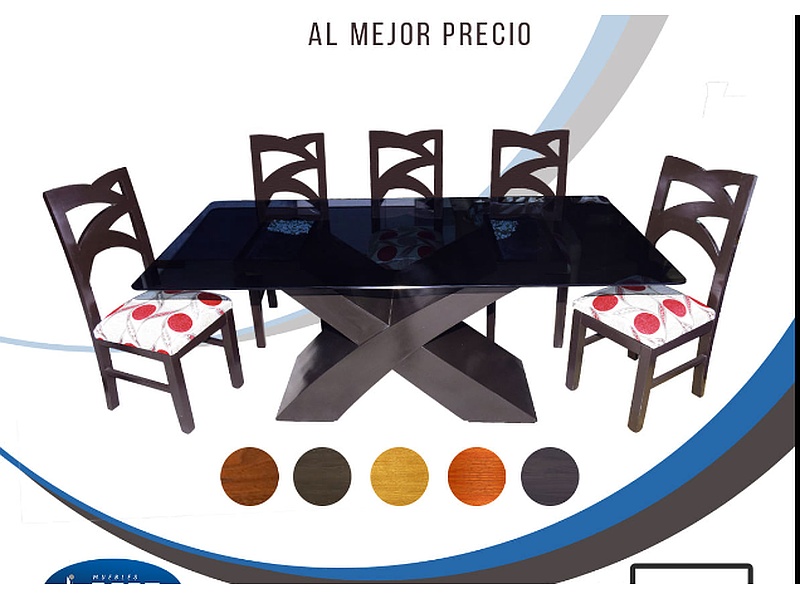 Mesa de Comedor de Madera Negra Bolivia
