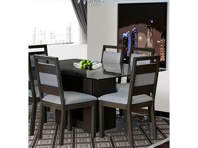 Mesa de Comedor de madera Tono Gris Negro Bolivia
