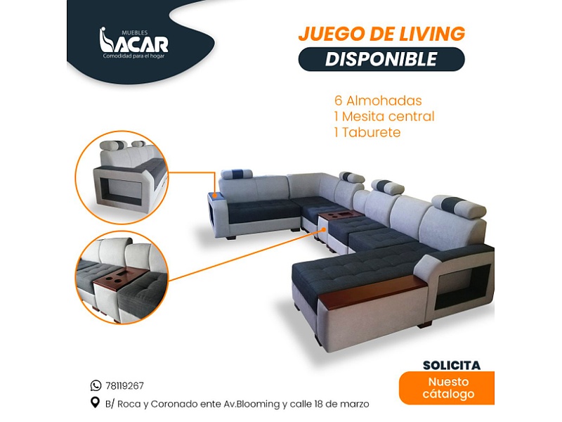 Sofa moderno Tono Gris Negro Bolivia